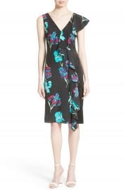 Diane von Furstenberg Silk Side Ruffle Sheath Dress at Nordstrom